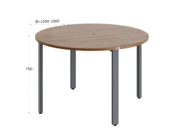 Круглый стол на П-образных опорах 1500x1500x750 RM186-15x15 Дуб Юстус/Серый