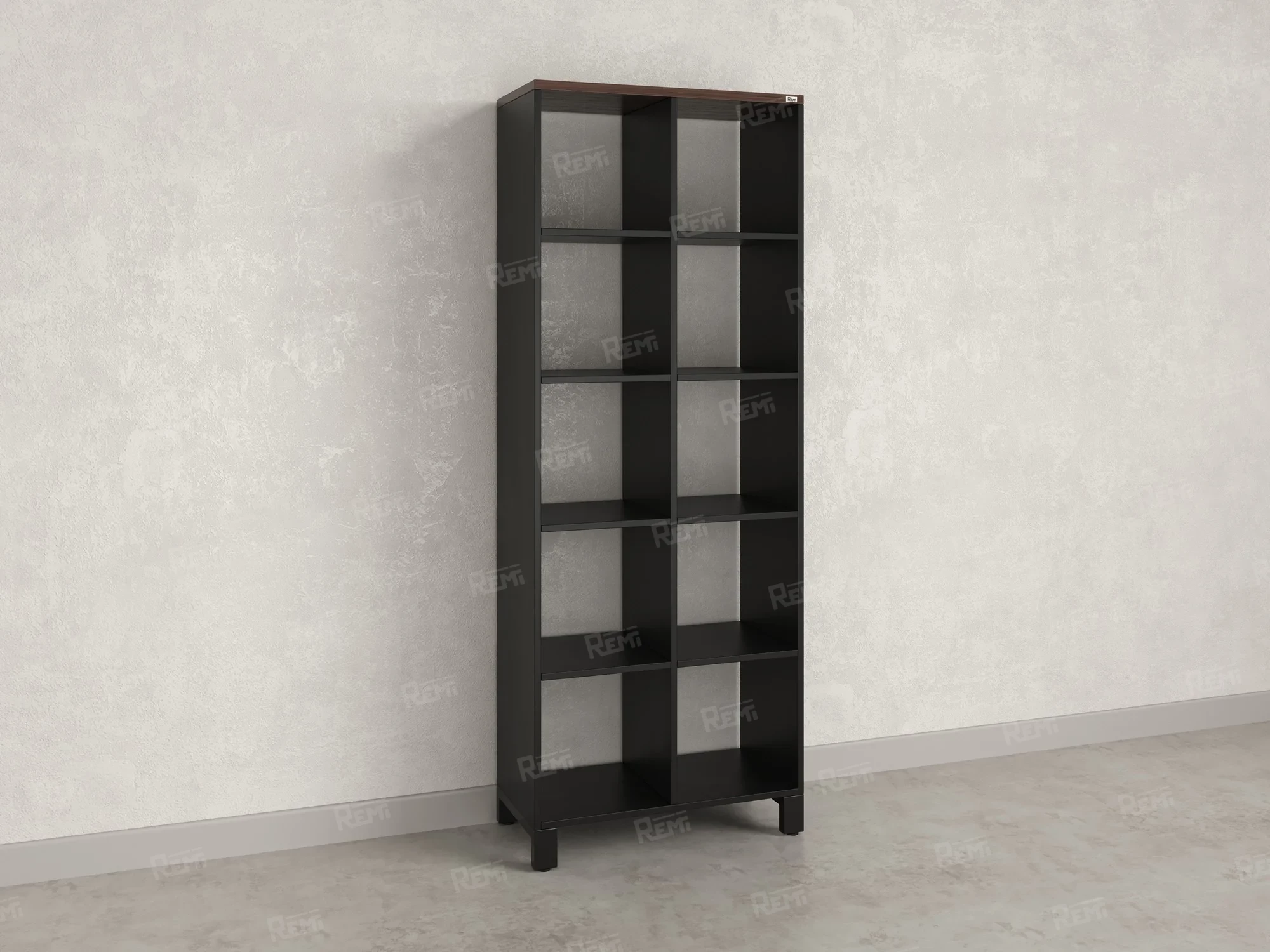 Стеллаж, 10 ячеек 750х370х1980 RM142-75x37 Дуб Апрельский шоколад/Черный