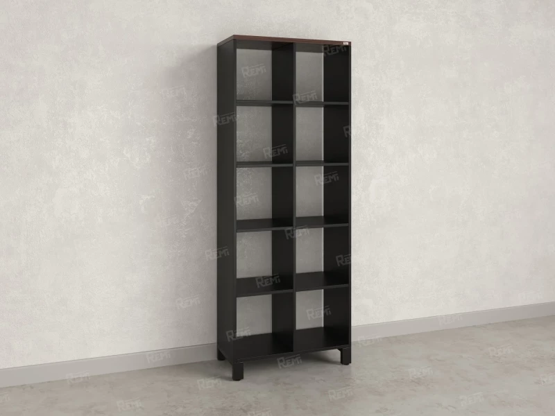 Стеллаж, 10 ячеек 750х370х1980 RM142-75x37 Дуб Апрельский шоколад/Черный