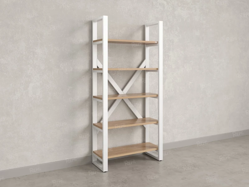 Стеллаж, 5 уровней 900x370x1920 RM131-90x37 Вяз Швейцарский светлый/Белый