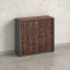 Низкий шкаф-купе, 3 полки, на регулируемых опорах 1200x420x1100 RM129-120x42 Дуб Апрельский шоколад/Серый