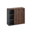 Низкий шкаф-купе, 3 полки, на регулируемых опорах 1200x420x1100 RM129-120x42 Дуб Апрельский шоколад/Серый