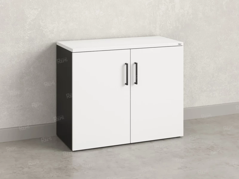 Шкаф низкий распашной, регулируемые опоры, 2 уровня 900x420x750 RM148-90x42 Белый/Черный