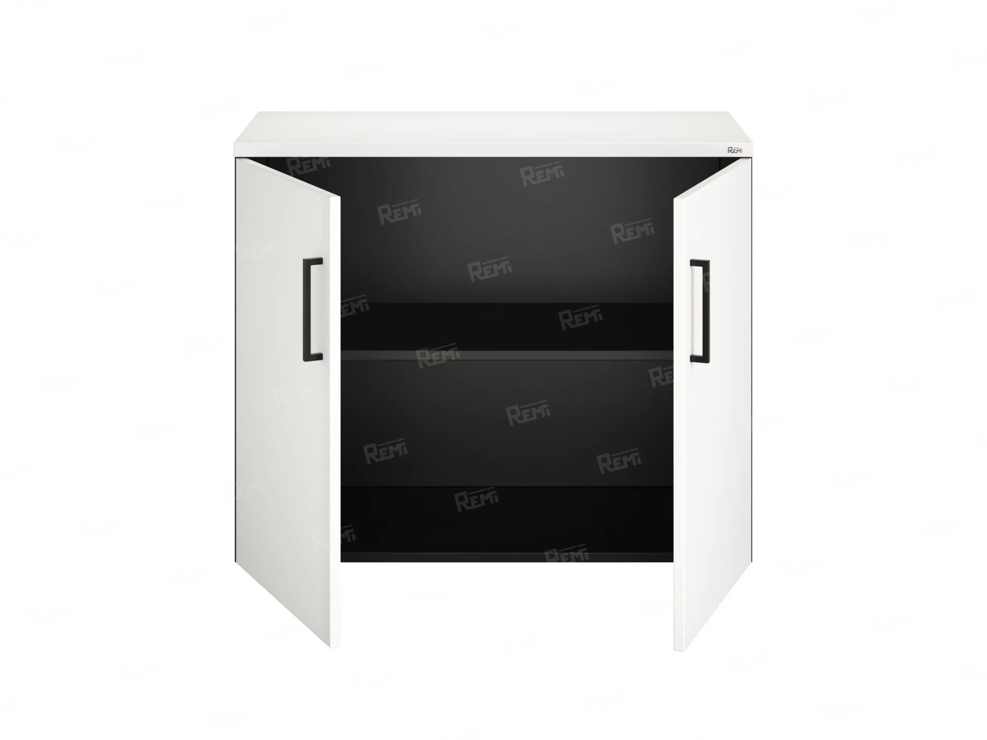 Шкаф низкий распашной, регулируемые опоры, 2 уровня 900x420x750 RM148-90x42 Белый/Черный