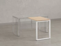 Брифинг прямой, с парящей столешнецей, на О-образном каркасе 800x600x750 RM072-8x6 Вяз Швейцарский светлый/Белый