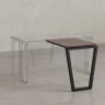 Брифинг прямой, с парящей столешнецей, на U-образном каркасе 800x600x750 RM074-8x6 Дуб Апрельский шоколад/Черный