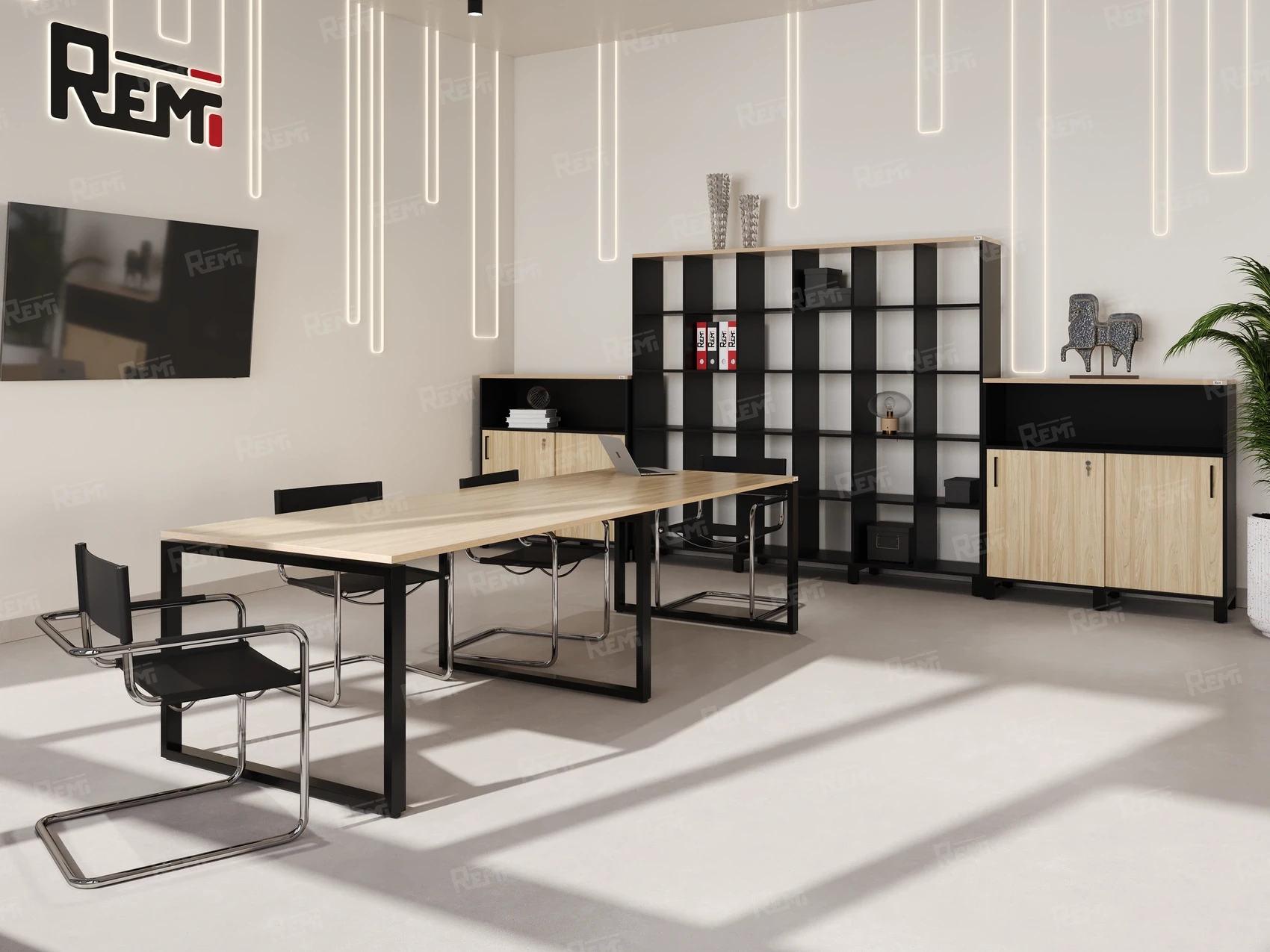 Серия РЕМИ МЕТАЛ | REMI METAL - в цвете: Вяз Швейцарский светлый/Черный