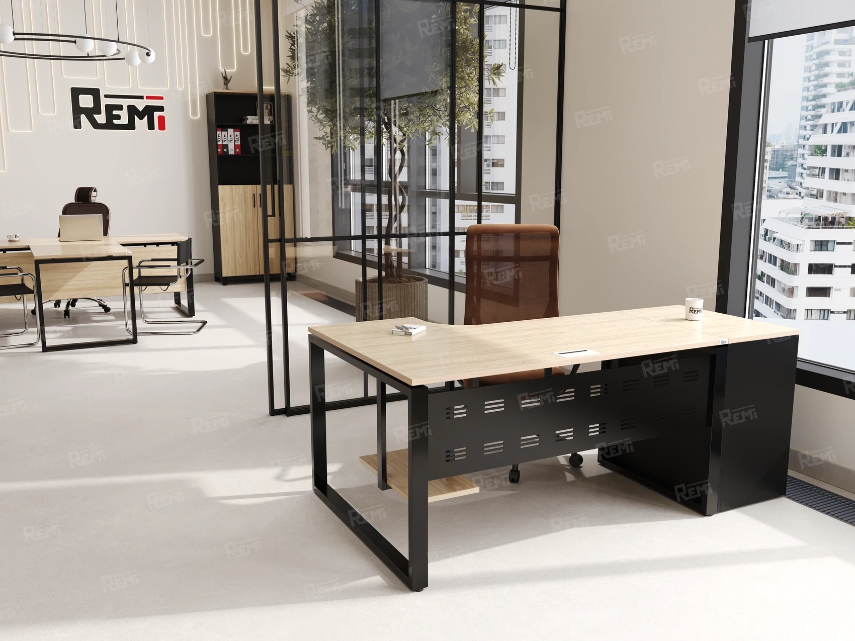 Серия РЕМИ МЕТАЛ | REMI METAL - в цвете: Вяз Швейцарский светлый/Черный