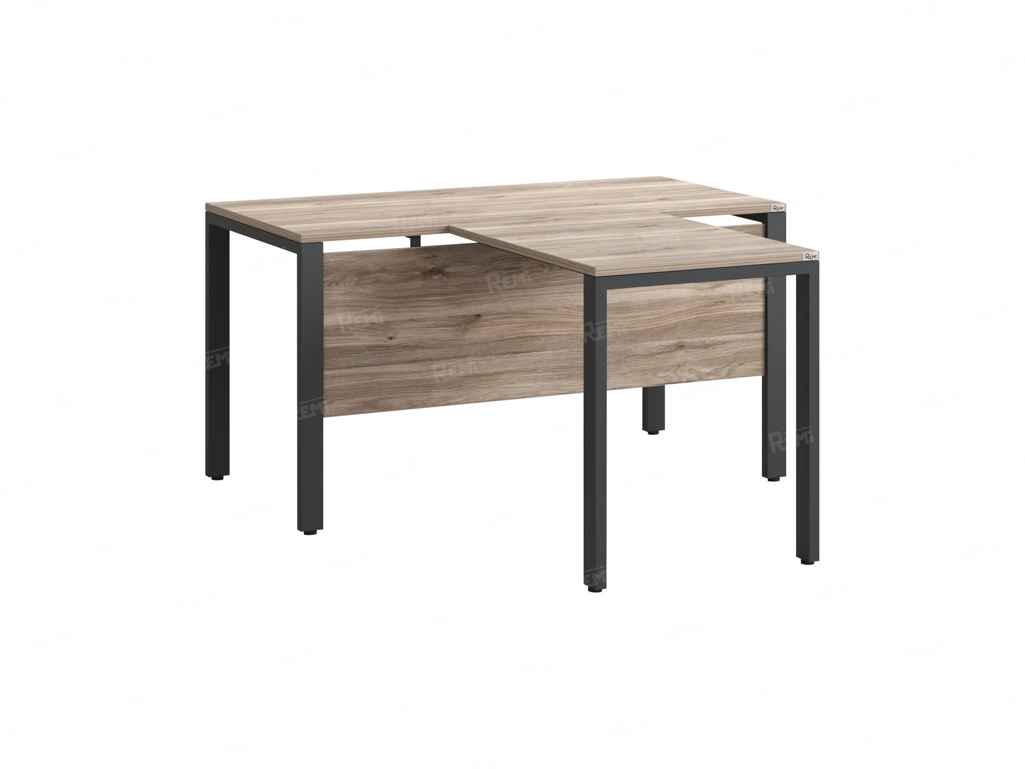 Стол с брифингом на П-образных опорах с экраном ЛДСП RM044-12x8 1200x2000x750 Дуб Маувелла/Серый