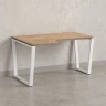 Стол угловой, U-опора, левый 1400x600/900x750, RM051-14x6-9 Дуб Юстус/Белый
