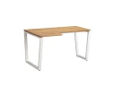 Стол угловой, U-опора, левый 1400x600/900x750, RM051-14x6-9 Дуб Юстус/Белый