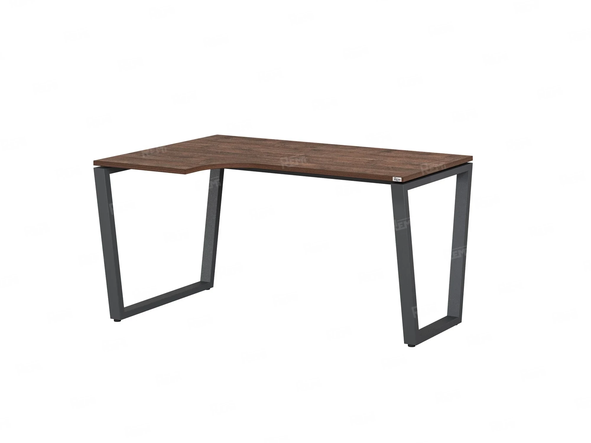 Стол угловой, U-опора, левый 1600x900/1200x750, RM051-16x9-12 Дуб Апрельский шоколад/Серый