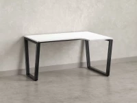 Стол угловой, U-опора, правый 1400x800/1000x750, RM050-14x8-10 Белый/Черный