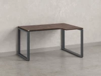 Стол угловой, О-опора, правый 1800x900/1200x750, RM054-18x9-12 Дуб Апрельский шоколад/Серый