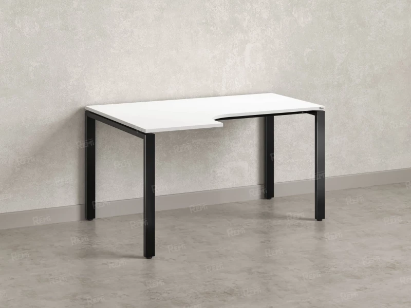 Стол угловой, П-опора, левый 1600x800/1000x750, RM053-16x8-10 Белый/Черный