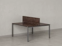Бенч-система, 2 рабочих места, с одним экраном ЛДСП 1400x1600x750 RM165-2-14x16 Дуб Апрельский шоколад/Серый