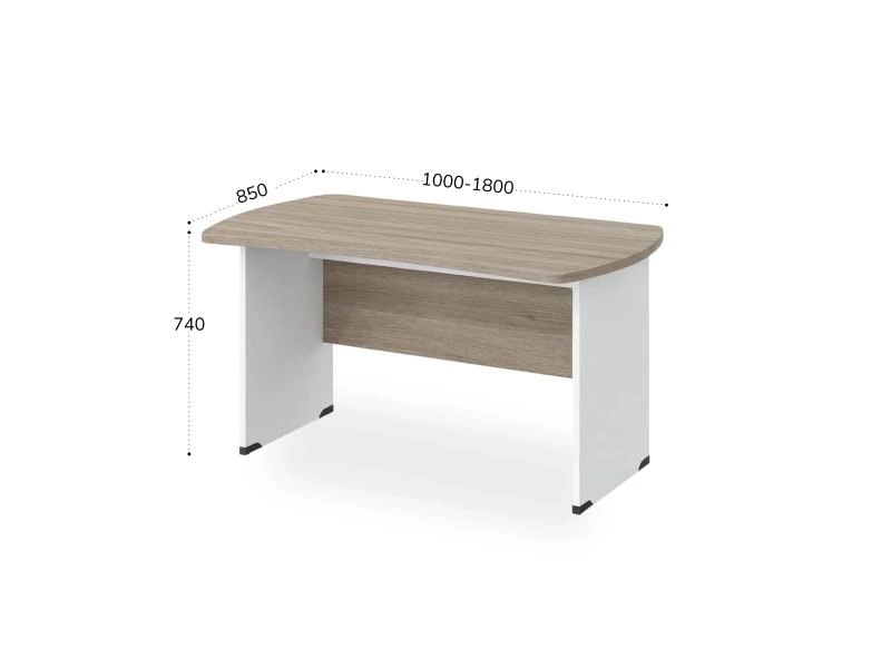 BRL RB003-100х85 Стол симметричный 1000х850х740 Шорвуд/Белый