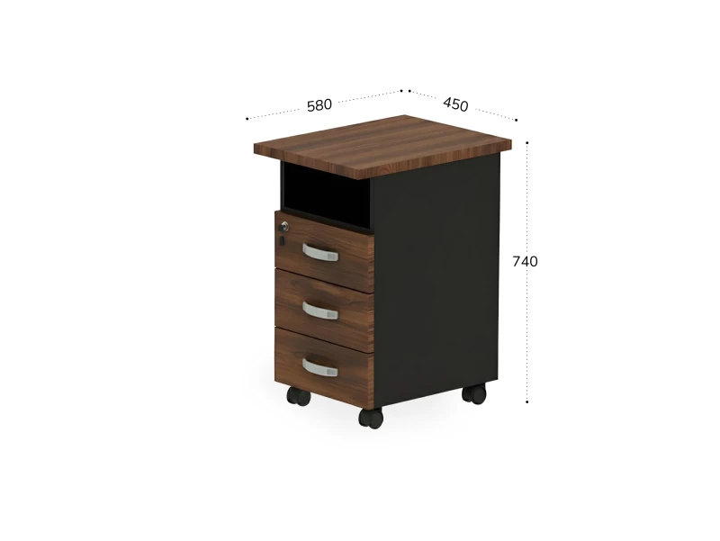 BRL RB091-45х58R Тумба приставная правая 450х580х740 Орех Вармия/Черный