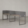 Бенч-система в 1 ряд, 2 рабочих места 5 тканевых экранов 2400x800x750 RM168-1-24x8 Дуб Маувелла/Серый