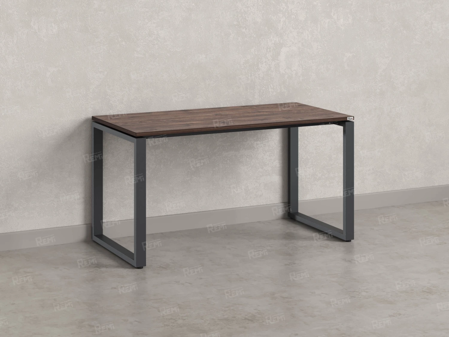 Стол прямой на O-образных опорах 1400x700x750 RM002-14x7 Дуб Апрельский шоколад/Серый