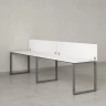 Бенч-система в 1 ряд, 2 рабочих места 2 ЛДСП экранов 3600x800x750 RM168-4-36x8 Белый/Серый