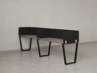 Бенч-система в 1 ряд, 2 рабочих места 5 тканевых экранов 2400x800x750 RM174-1-24x8 Дуб Маувелла/Черный