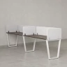 Бенч-система в 1 ряд, 2 рабочих места 5 тканевых экранов 3600x600x750 RM174-1-36x6 Дуб Апрельский шоколад/Белый