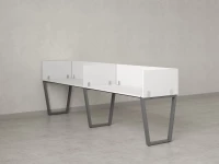 Бенч-система в 1 ряд, 2 рабочих места 5 ЛДСП экранов 2400x700x750 RM174-2-24x7 Белый/Серый