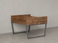 Бенч-система, 2 рабочих места, 5 ЛДСП экранов 1400x1200x750 RM172-4-14x12 Дуб Юстус/Серый