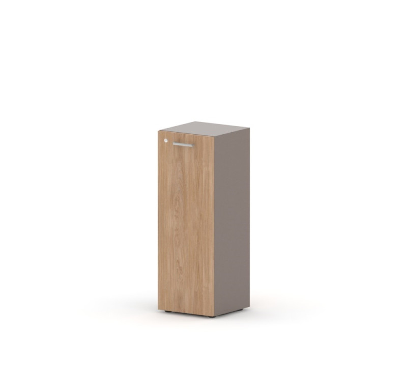 Шкаф узкий RAC051 закрытый левый с замком 45,1x44,8x119,8см Акация Шеффилд/Серый камень, Серия Аккорд / Accord