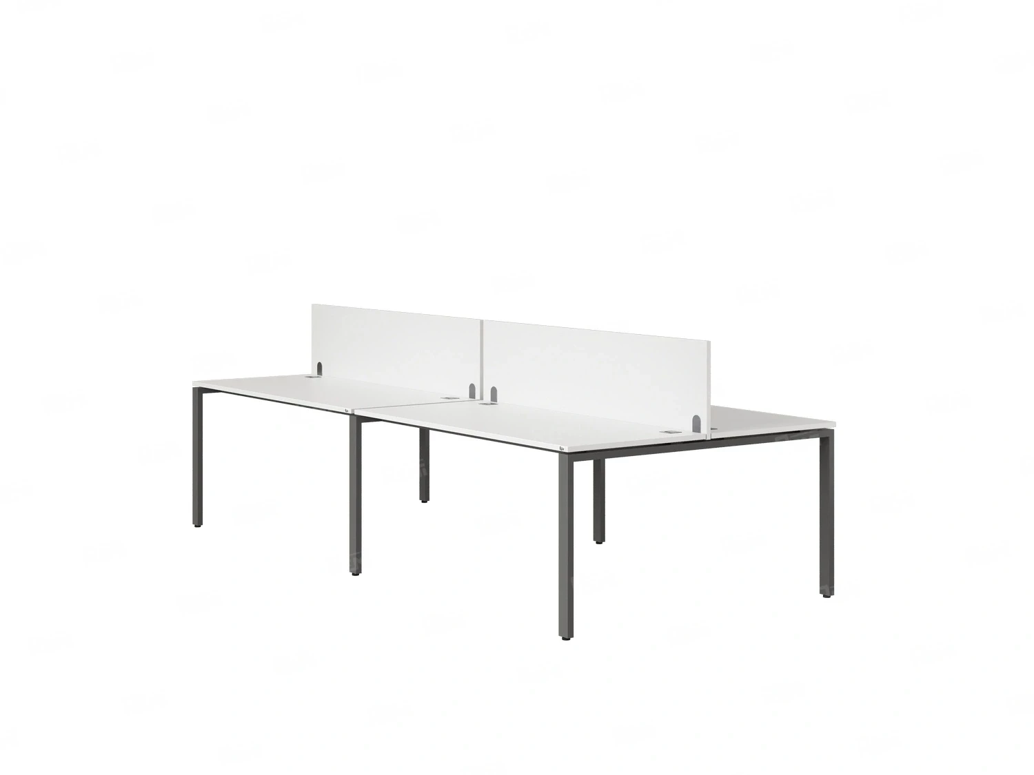 Бенч-система, 4 рабочих места, на П-образных опорах, 2 ЛДСП экранов 3600x1600x750 RM166-4-18x16 Белый/Серый