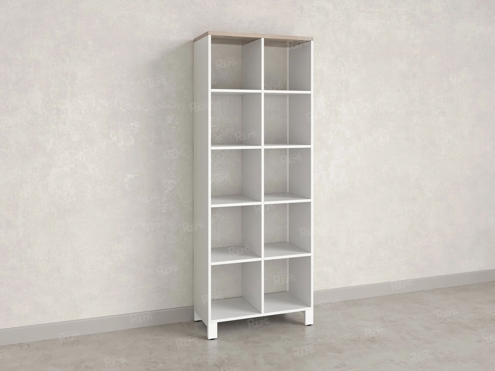 Стеллаж, 10 ячеек 750х370х1980 RM142-75x37 Дуб Маувелла/Белый