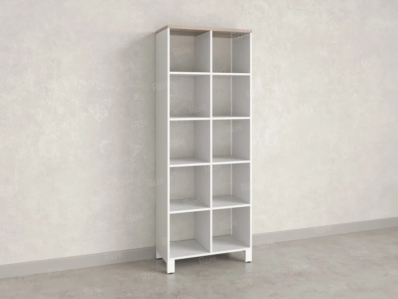 Стеллаж, 10 ячеек 750х370х1980 RM142-75x37 Дуб Маувелла/Белый