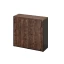 Низкий шкаф-купе, 3 полки, на регулируемых опорах 1200x420x1100 RM129-120x42 Дуб Апрельский шоколад/Черный