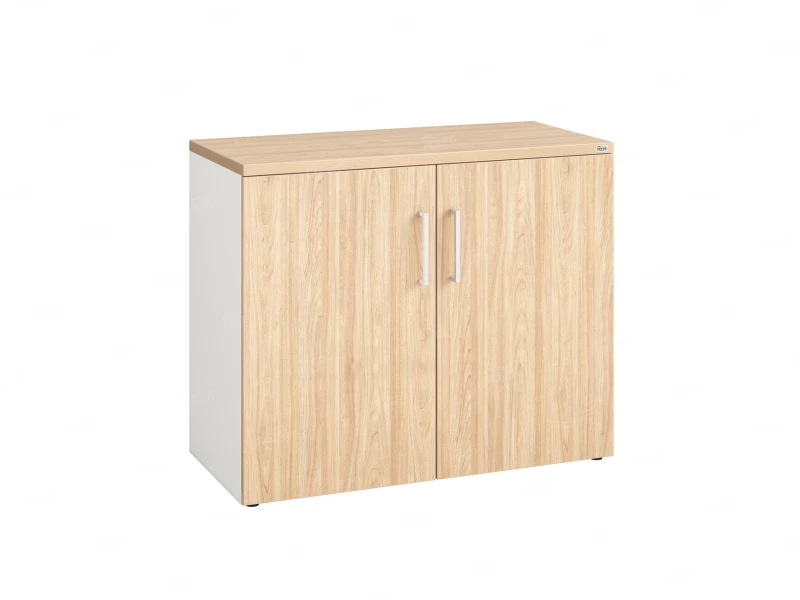 Шкаф низкий распашной, регулируемые опоры, 2 уровня 900x420x750 RM148-90x42 Вяз Швейцарский светлый/Белый