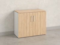 Шкаф низкий распашной, регулируемые опоры, 2 уровня 900x420x750 RM148-90x42 Вяз Швейцарский светлый/Белый