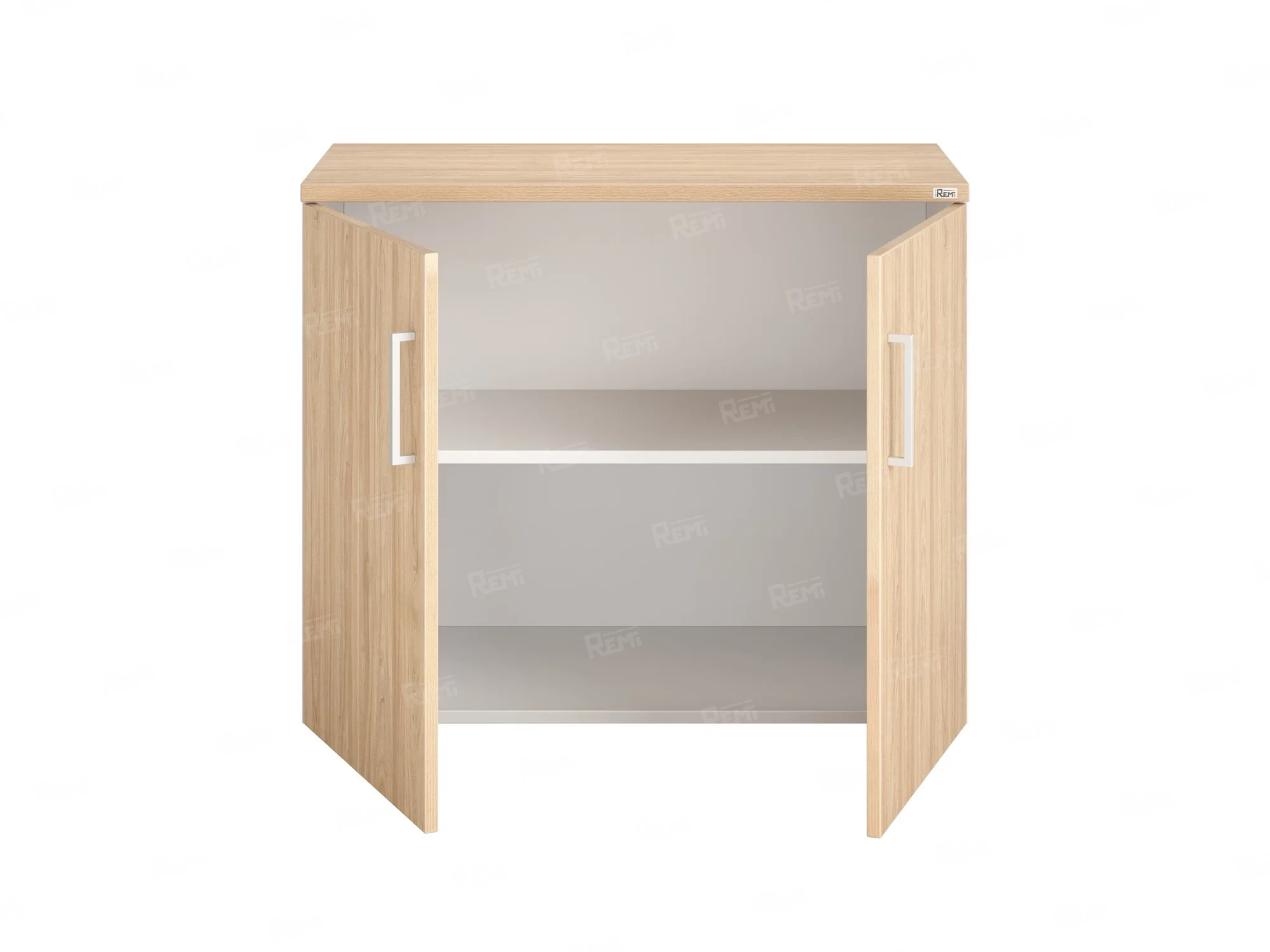 Шкаф низкий распашной, регулируемые опоры, 2 уровня 900x420x750 RM148-90x42 Вяз Швейцарский светлый/Белый