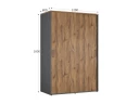 Шкаф-купе, регулируемые опоры, штанга, 1 полка 1200x600x1800 RM164-90x60 Дуб Юстус/Серый