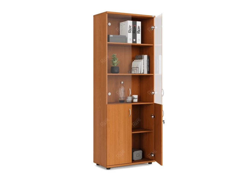 Шкаф комбинированный RLG039 700х350х1830 Вишня, Серия ЛАЙТ | LIGHT