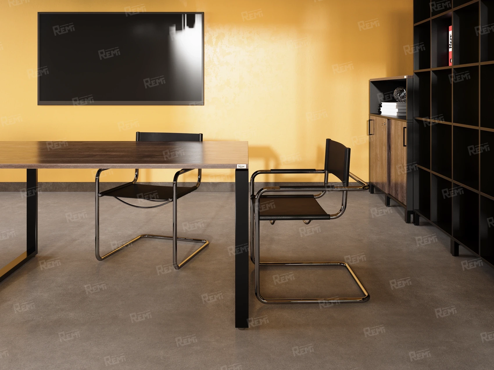 Серия РЕМИ МЕТАЛ | REMI METAL - в цвете: Дуб Апрельский шоколад/Черный