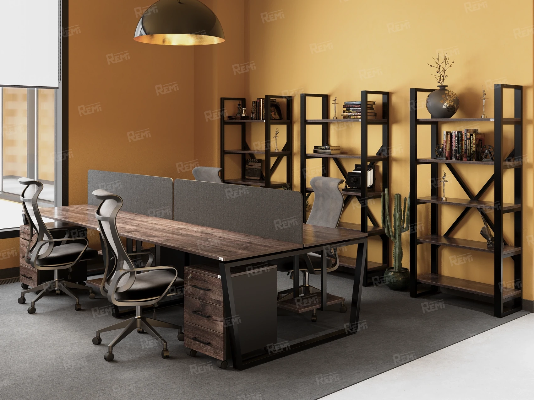 Серия РЕМИ МЕТАЛ | REMI METAL - в цвете: Дуб Апрельский шоколад/Черный