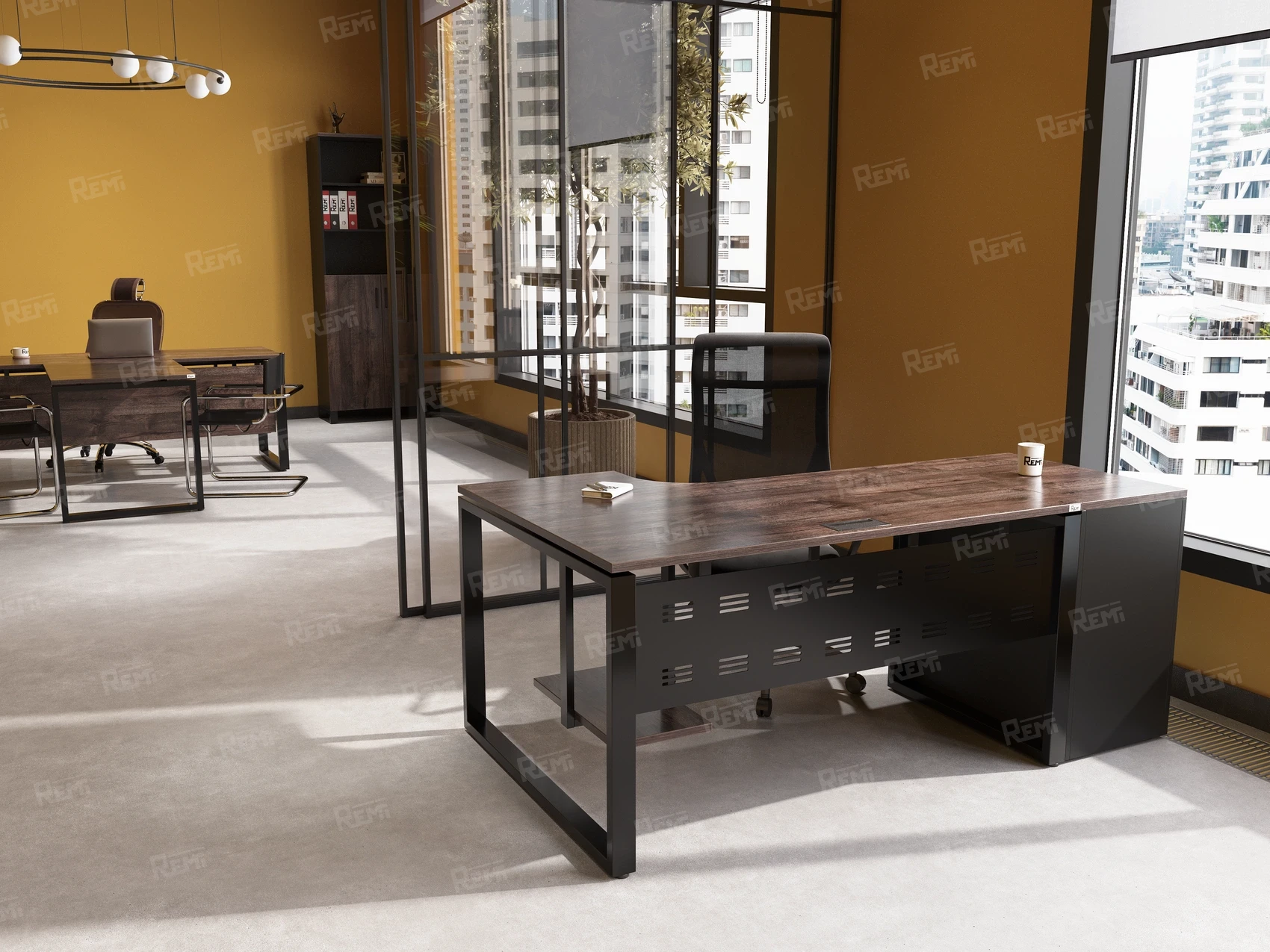 Серия РЕМИ МЕТАЛ | REMI METAL - в цвете: Дуб Апрельский шоколад/Черный