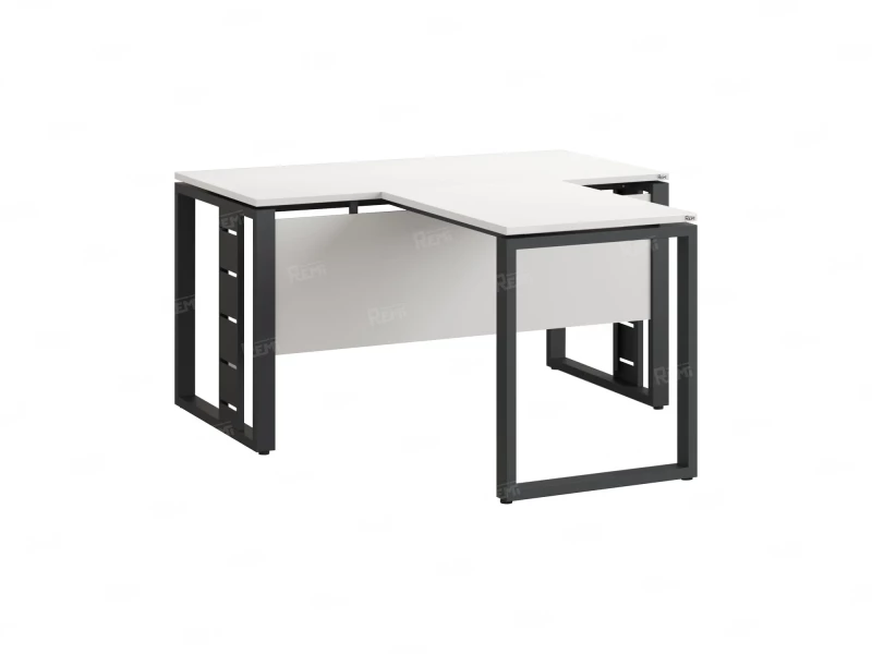 Стол с брифингом с парящей столешницей на О-образных опорах с экраном ЛДСП RM045-12x8 1200x2000x750 Белый/Серый