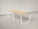 Cтол для переговоров, на V-обазном каркасе 2200x1400x750 RM082-220x140 Вяз Швейцарский светлый/Белый