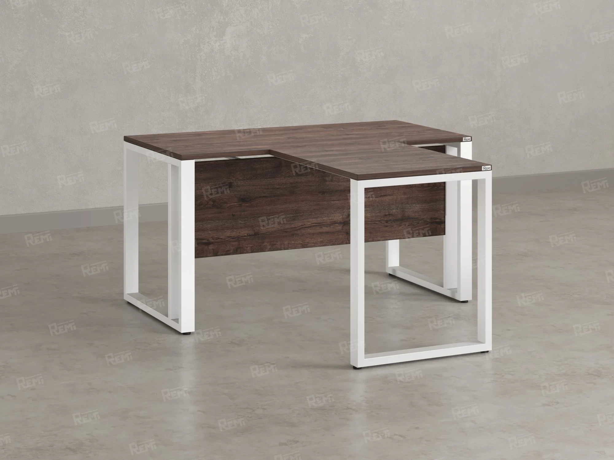 Стол с брифингом на О-образных опорах с экраном ЛДСП RM046-10x9 1000x1900x750 Дуб Апрельский шоколад/Белый