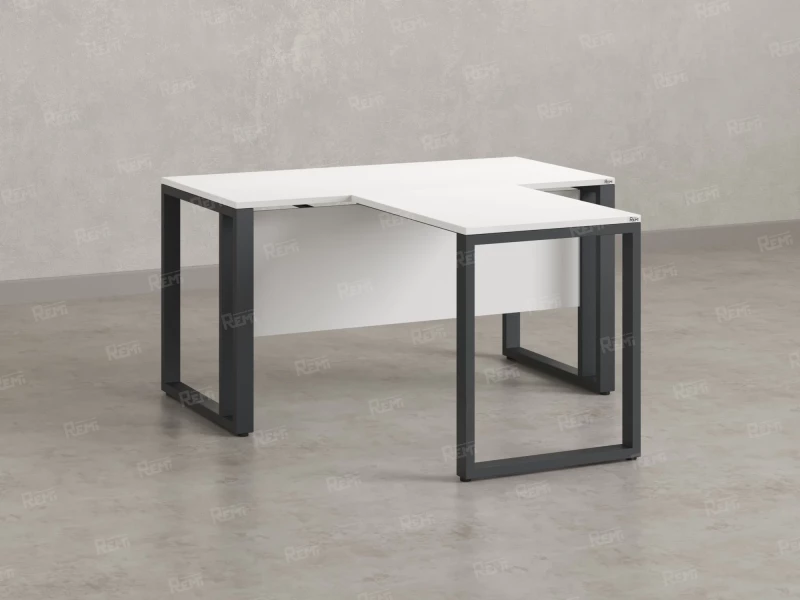 Стол с брифингом на О-образных опорах с экраном ЛДСП RM046-16x7 1600x2300x750 Белый/Серый