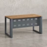 Стол прямой на О-образных опорах с металлическим экраном 1200x700x750 RM042-12x7 Юстус/Серый