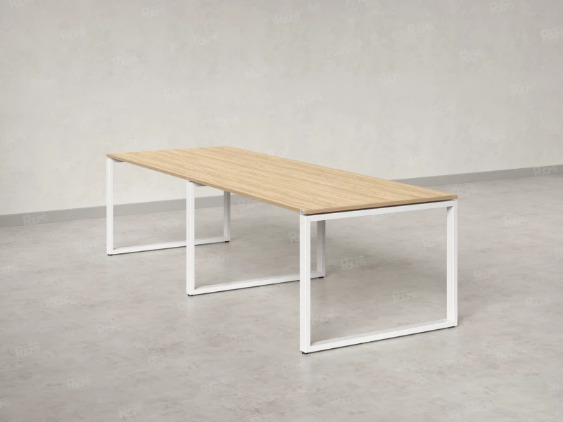 Cтол для переговоров, на О-обазном каркасе 2300x1200x750 RM081-230x120 Вяз Швейцарский светлый/Белый