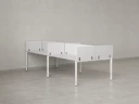 Бенч-система, 4 рабочих места, на П-образных опорах, 8 ЛДСП экранов 3200x1200x750 RM166-2-16x12 Белый/Белый
