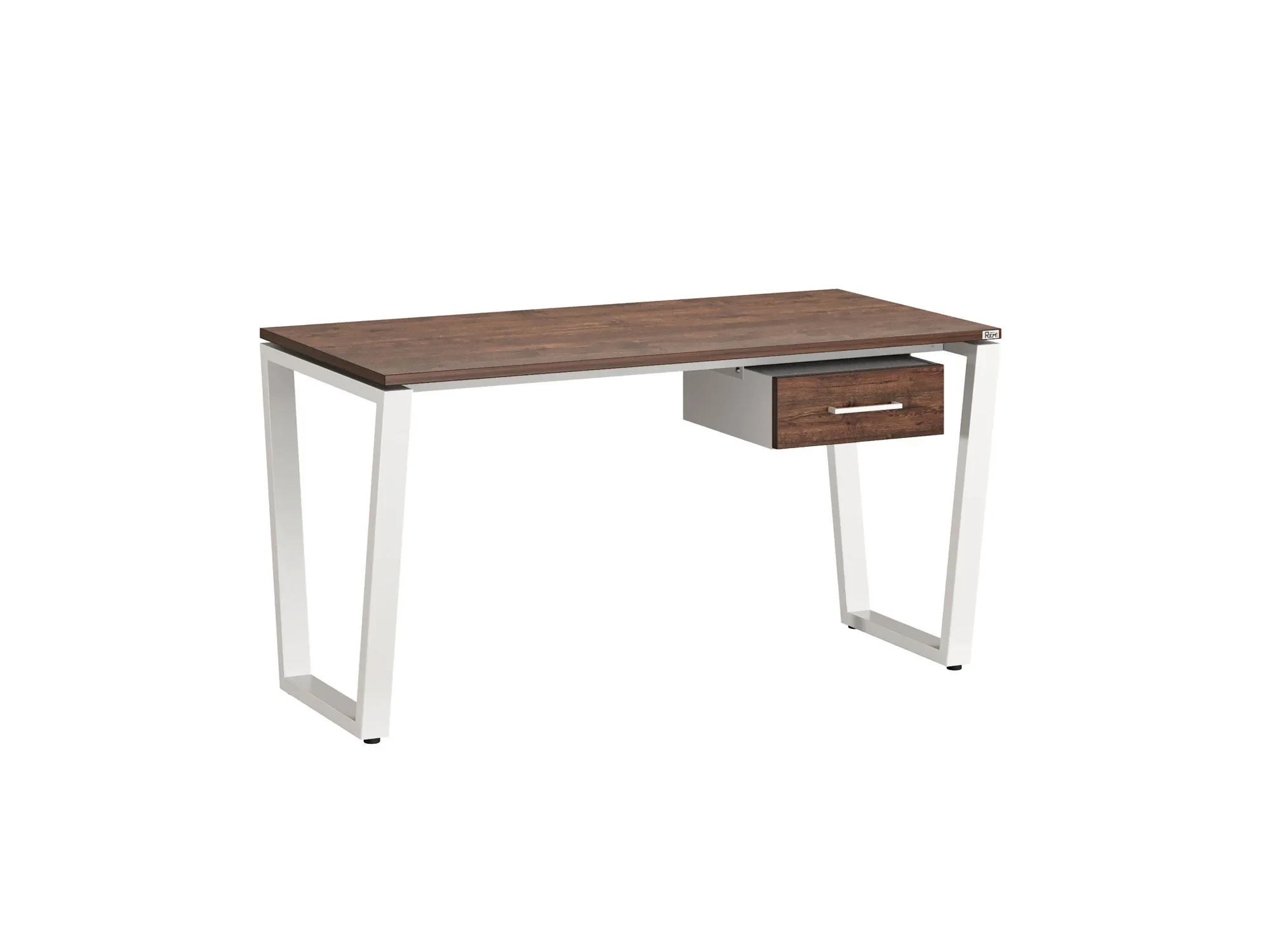Стол прямой с подвесной тумбой, U-опора 1800x800x750 RM034-18x8 Дуб Апрельский шоколад/Белый